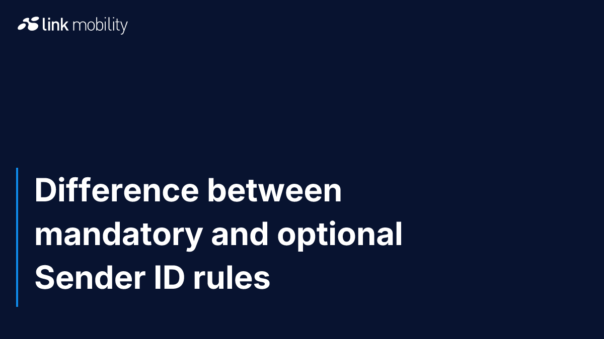 Difference between mandatory and optional Sender ID rules